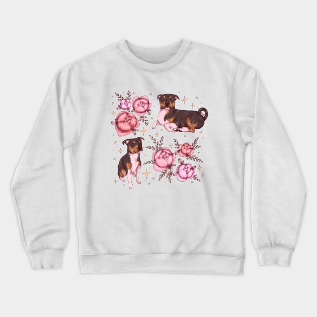 Puppy&Flowers Crewneck Sweatshirt by chiaraLBart